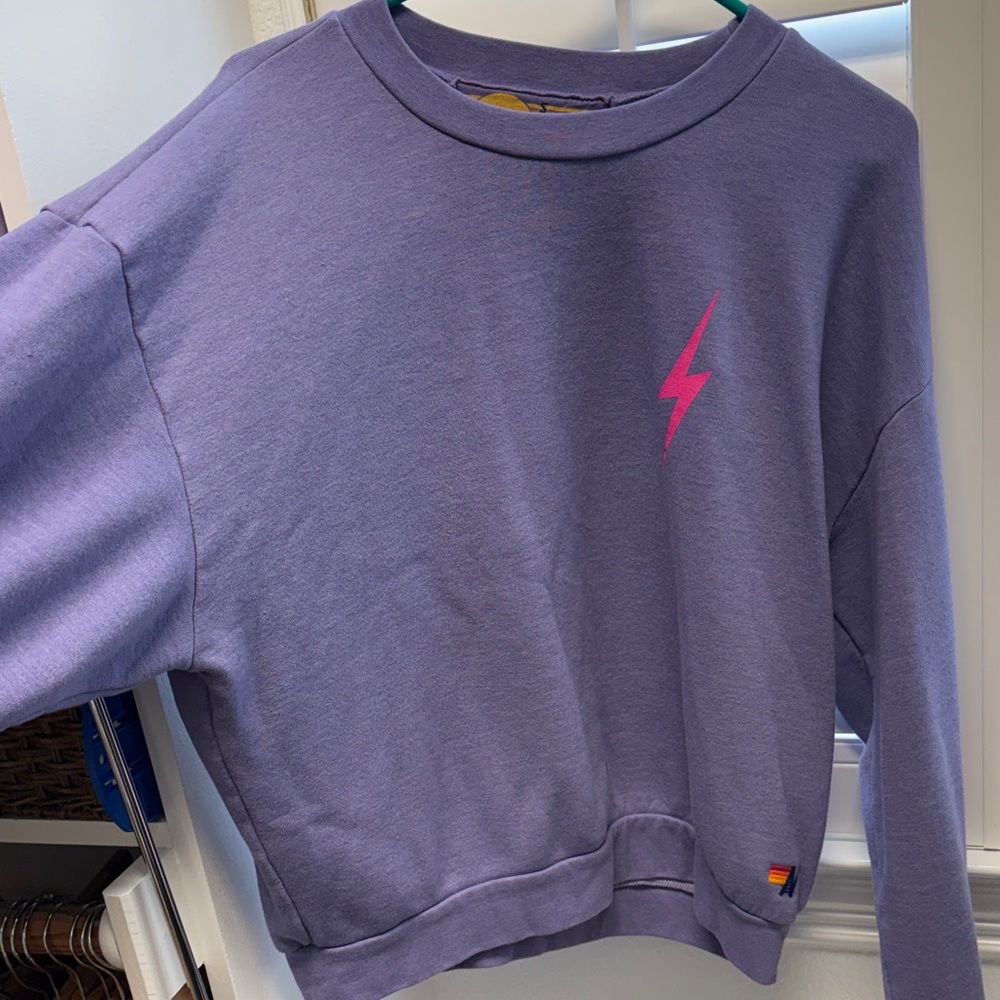 Aviator Nation Purple Crew Neck Sweatshirt small gently worn